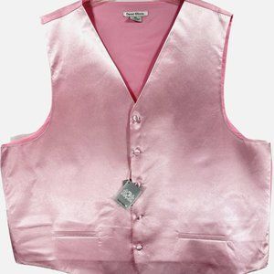Daniel Ellissa Men's Pink Vest 5 Buttons Pink Back 100% Polyester Size 3XL